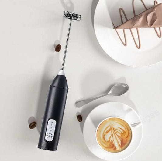 Electric Coffee & Egg Beater | USB Rechargeable | 2βinβ1 Handheld Mixer | Adjustable Speed Frother & Milk Foamer