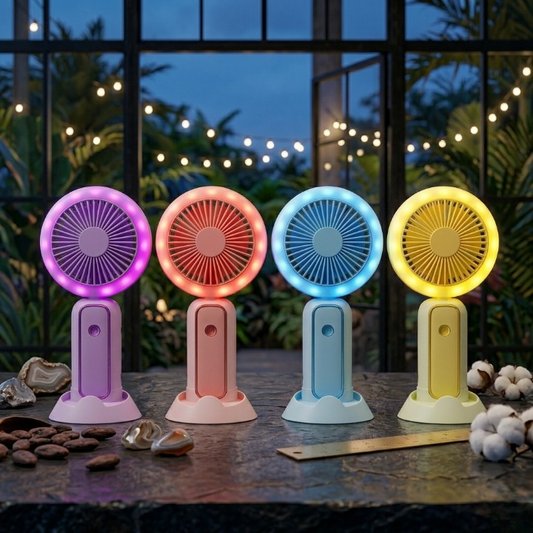 Fresh Breeze Moe Handheld Electric Fan – Cute Fruit Design Portable Mini Desk Fan