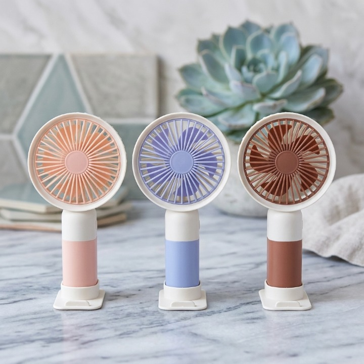 Fresh Breeze Moe Handheld Electric Fan – Cute Fruit Design Portable Mini Desk Fan