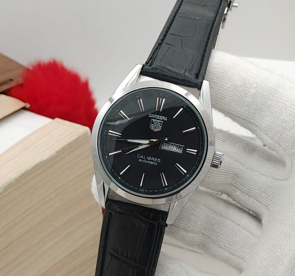 Carrera Calibre 5 - Luxury Swiss Watch With Leather Strap Mens  Wrist Watch