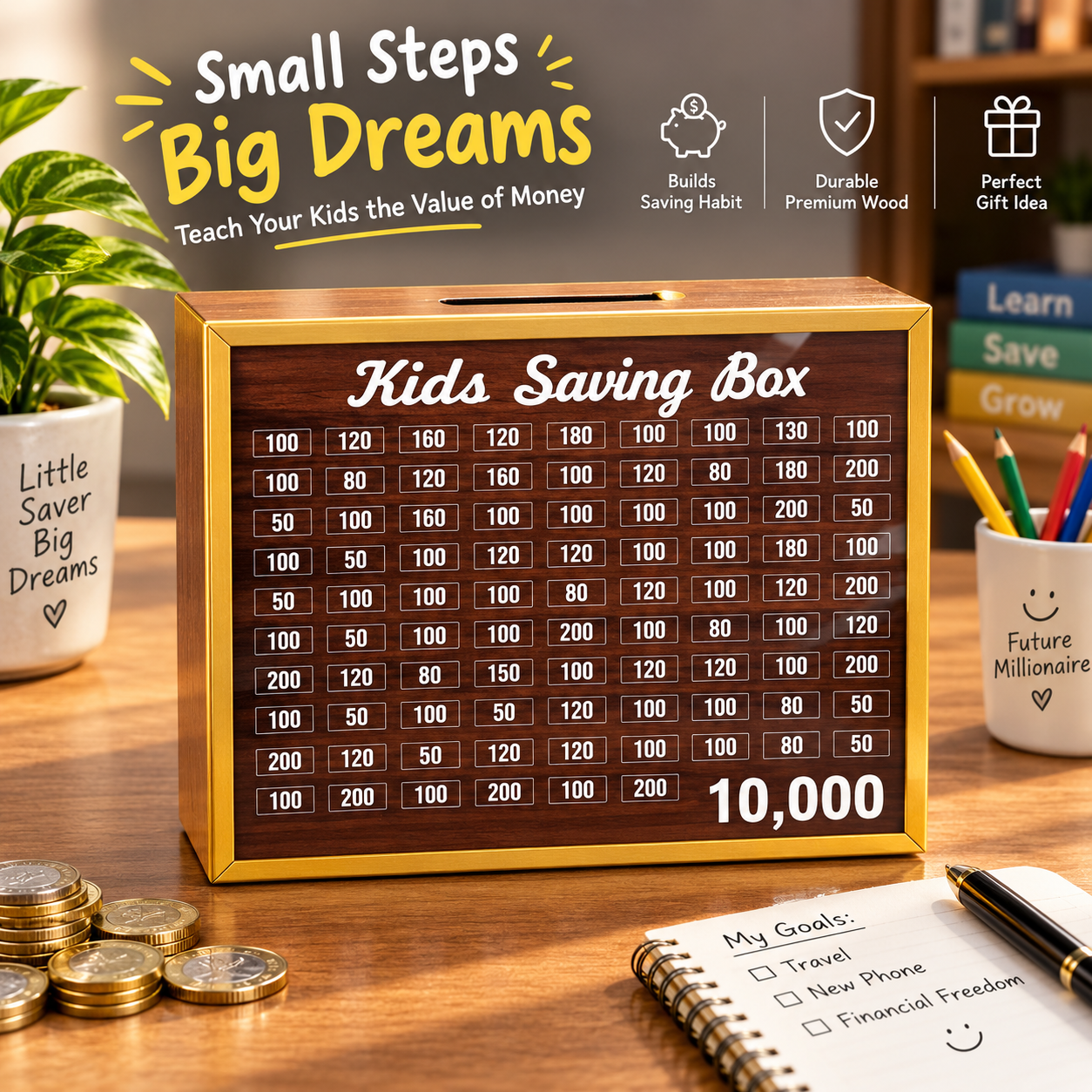 Kid Saving Box Durable Quality Compact Design Secure Storage Perfect Choice For Children Daily Saving