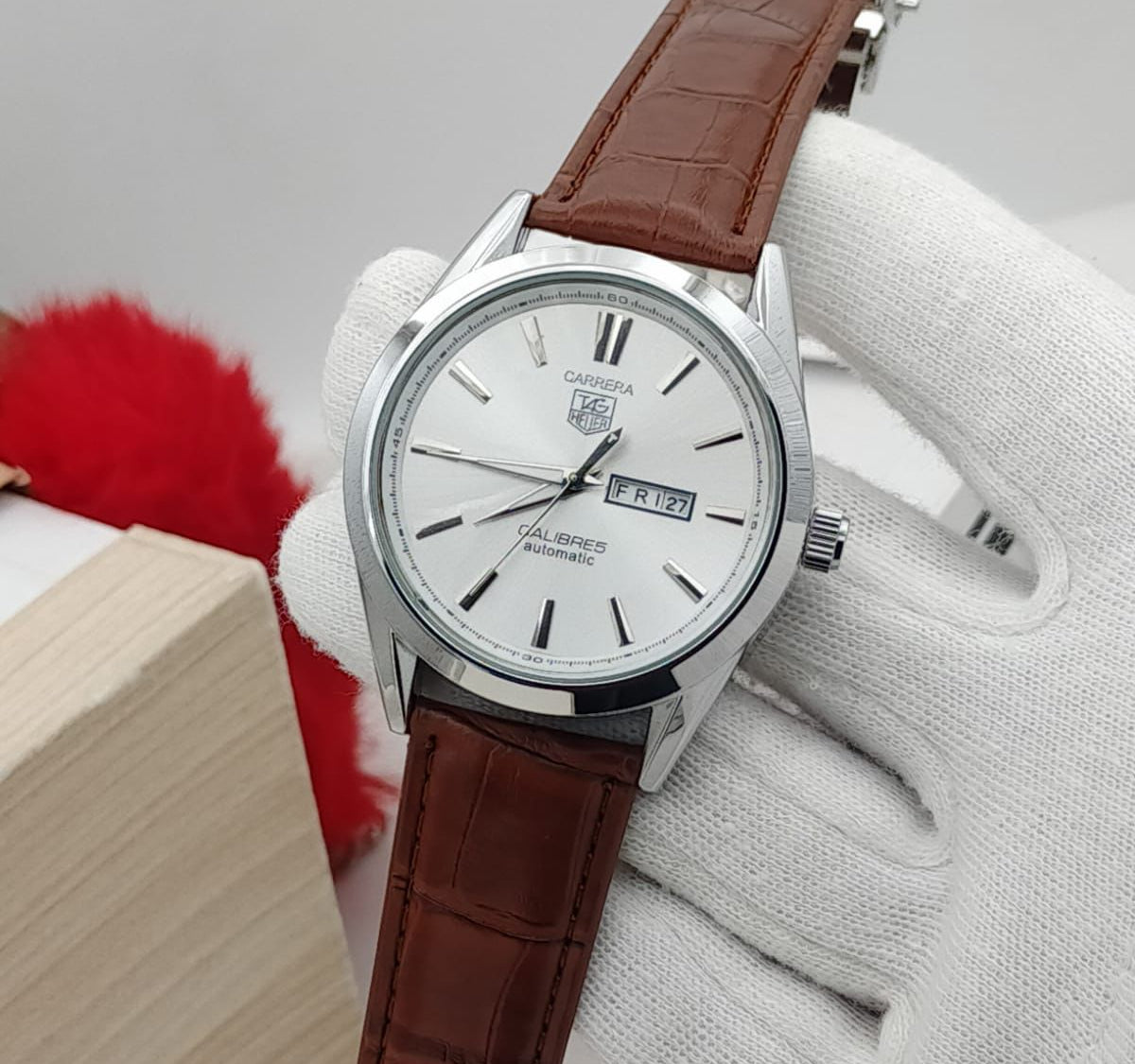 Carrera Calibre 5 - Luxury Swiss Watch With Leather Strap Mens  Wrist Watch