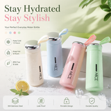 BPA Free Glass Water Bottle | 400ml Portable Tumbler | With Protective Plastic Shell