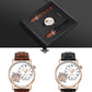 Men's Watch Analog Leather Wrist Watch – Elegant Quartz Watch with Double Strap & 3ATM Waterproof