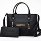 Luxe Signature 2-Piece Tote Handbag Set Black