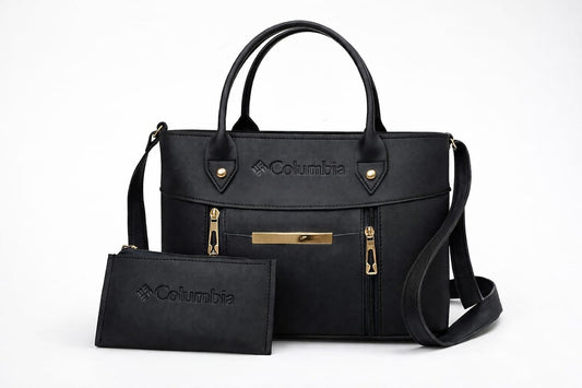 Luxe Signature 2-Piece Tote Handbag Set Black
