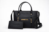 Luxe Signature 2-Piece Tote Handbag Set Black