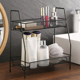 2 Layer Multi-Purpose Mini Portable Iron Organizer Shelf...